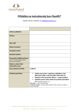 Přihl&aacute;&scaron;ka na instruktorsk&yacute; kurz floatfit&reg;