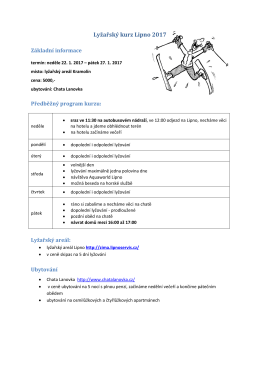 Lyžařský kurz Lipno 2017