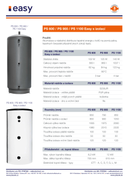 PS 600 / PS 900 / PS 1100 Easy s izolací
