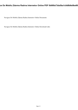 Navigace Do Mobilu Zdarma Radrna Internetov Online PDF