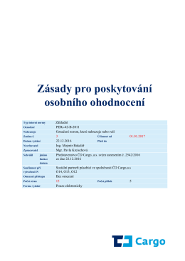 Zásady pro poskytování osobního ohodnocení