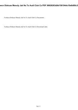 Veobecn Diskuze Manuly Jak Na To Audi Club Cz PDF
