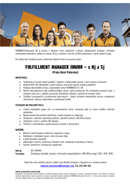 FULFILLMENT MANAGER JUNIOR - s Nj a Sj