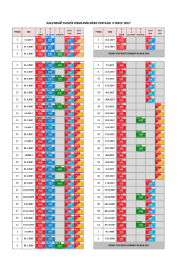 kalendář svozů komunálního odpadu v roce 2017