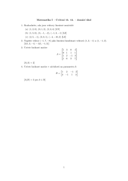 Matematika I – Cvicen´ı 13. 12. – domác´ı úkol 1. Rozhodnete, zda