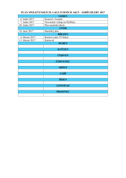 PLÁN SPOLEČENSKÝCH A KULTURNÍCH AKCÍ – SOBĚCHLEBY