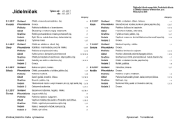 Jídelníček - Škola Vřesovice