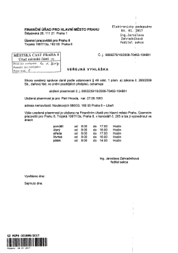oznámení o místě uložení písemnosti pro: Petr