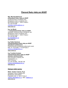 Členov&eacute; Rady vl&aacute;dy pro BOZP - Česk&yacute; Focal Point pro bezpečnost a