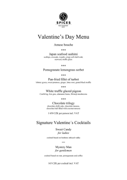 Valentine`s Day Menu