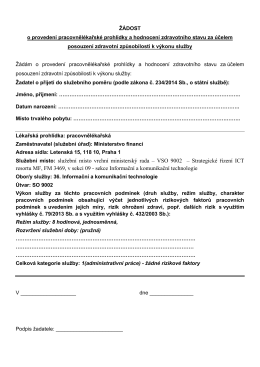 Žádost o pracovnělékařskou prohlídkuPDF