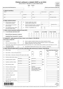 Přehled o př&iacute;jmech a v&yacute;daj&iacute;ch OSVČ za rok 2016