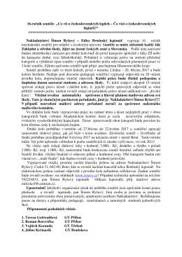 16.ročník soutěže „Co víš o československých legiích – Čo vieš o