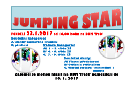 PONDĚLÍ 23.1.2017 od 16,00 hodin na DDM Třešť