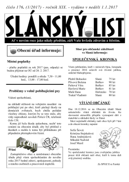 Slánský list - Leden 2017