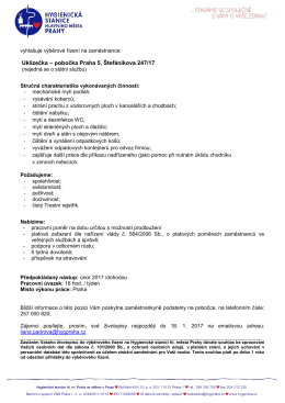 VR_uklízečka_Praha - Hygienická stanice hlavního města Prahy
