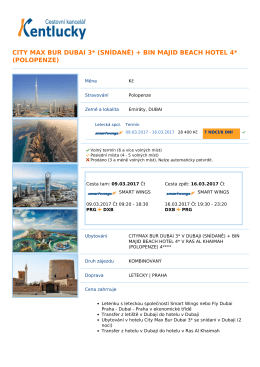 city max bur dubai 3* (snídaně) + bin majid beach hotel 4