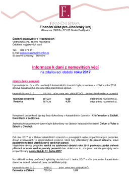 Informace k dani z nemovit&yacute;ch věc&iacute; na zdaňovac&iacute; obdob&iacute;