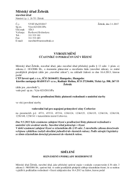 Prodloužení platnosti ÚR, vodovod.řad pro prům.zónu Cerhovice