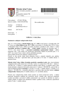 Oznámení o zahájení řízení o vydání stavebního