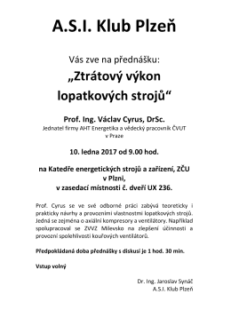 Ztrátový výkon lopatkových strojů - Katedra energetických strojů a