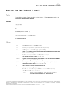 Posuv (G93, G94, G95, F, FGROUP, FL, FGREF)