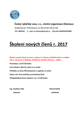 Školení nových členů r. 2017