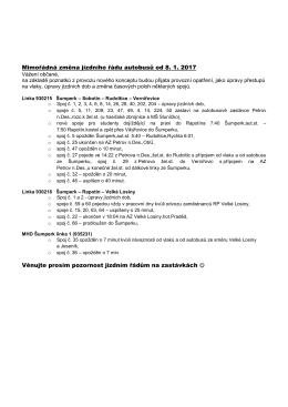 Mimořádná změna jízdního řádu autobusů od 8. 1. 2017 Věnujte