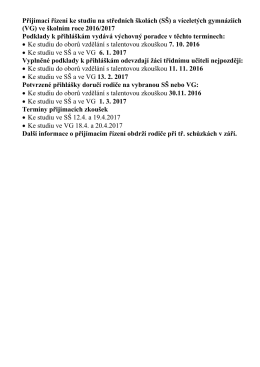 Důležit&eacute; term&iacute;ny