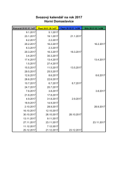 Svozov&yacute; kalend&aacute;ř 2017 - Obec Horn&iacute; Domaslavice