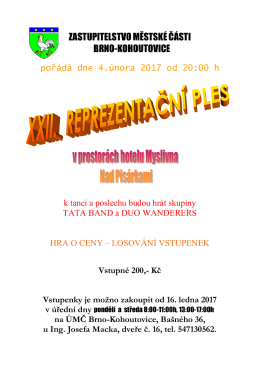 XXII. Reprezentační ples ZMČ Kohoutovice