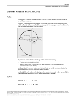 Evolventní interpolace (INVCW, INVCCW)