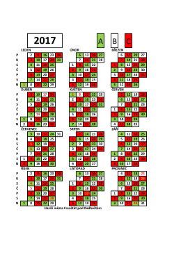leden únor březen p 2 9 16 23 30 6 13 20 27 6 13 20 27 u 3 10 17