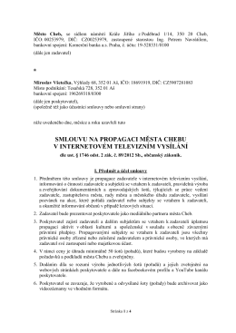 smlouvu na propagaci města chebu v internetov&eacute;m