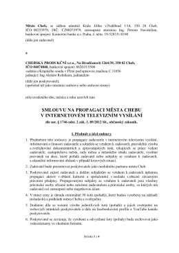 smlouvu na propagaci města chebu v internetovém
