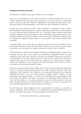 Pastýřský list k Novému roku 2017