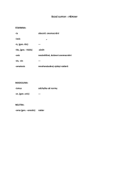 ŘECK&Eacute; SUFFIXY &ndash; PŘ&Iacute;PONY FEMININA: