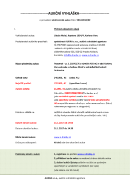 aukčn&iacute; vyhl&aacute;&scaron;ka