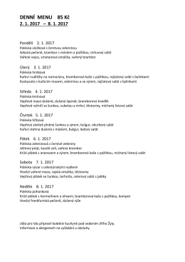 DENN&Iacute; MENU 85 Kč 2. 1. 2017