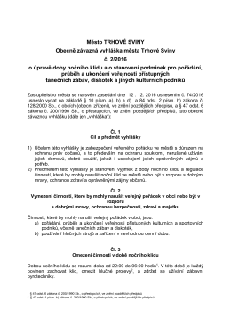 Obecně z&aacute;vazn&aacute; vyhl&aacute;&scaron;ka č. 2/2016