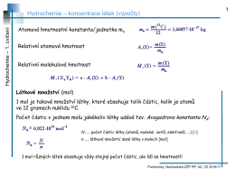 Koncentrace látek - výpočty