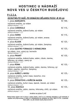 Jídelní lístek - Hostinec U Nádraží