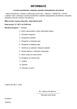 informace - Obec BOREK