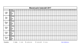 Menstruační kalendář 2017