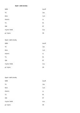 Opak + další zkratky MKN TA bilat. Anamn. TU DM in grav. hebd. gr