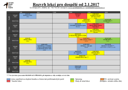 Rozvrh lekcí pro dospělé od 2.1.2017