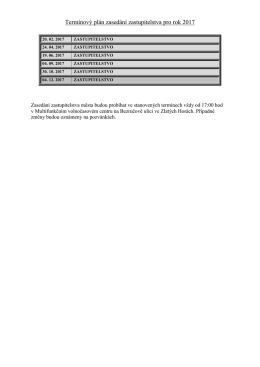 Termíny zasedání zastupitelstva města 2017