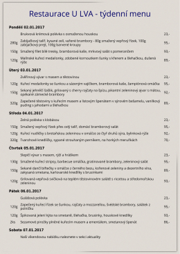 Kompletn&iacute; poledn&iacute; menu na aktu&aacute;ln&iacute; t&yacute;den v