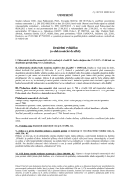 USNESENÍ Dražební vyhlášku (o elektronické dražbě)