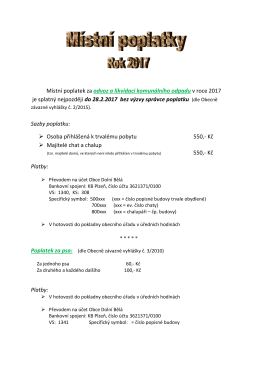 M&iacute;stn&iacute; poplatky v roce 2017